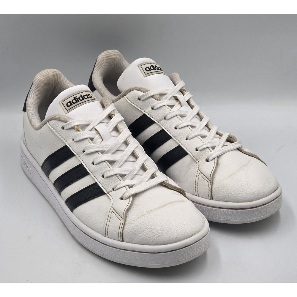 adidas Grand Court Women's 9.5 White Black Sneakers F36483 Cloudfoam